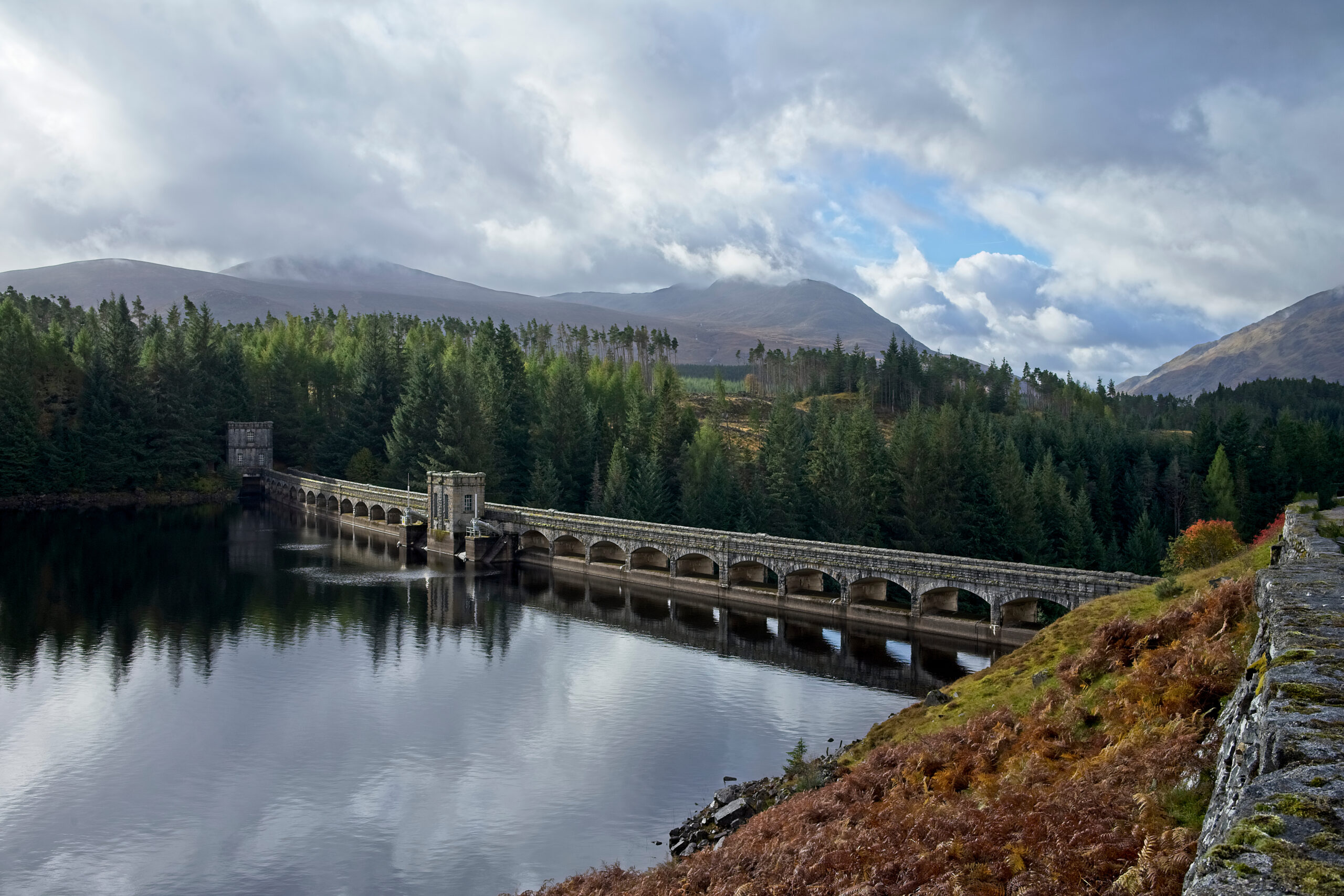 Hydro Electric Dam situated on Loch Laggan in the Highlands of S